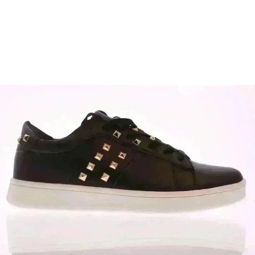 NEW NIB Truffle Collection by Nasty Gal Women's Ava Black Stud Detail Trainer